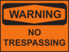 Warning No Trespassing Clip Art